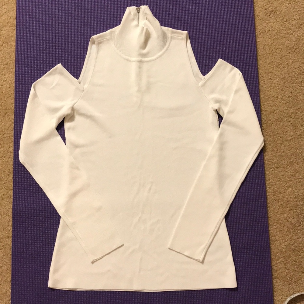 White House Black Market cold shoulder sweater